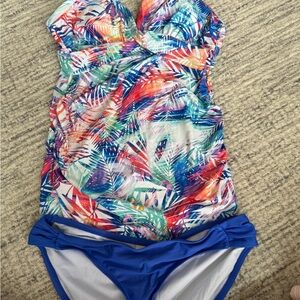 Pinkblush Blue Bikini with Tropical Flair